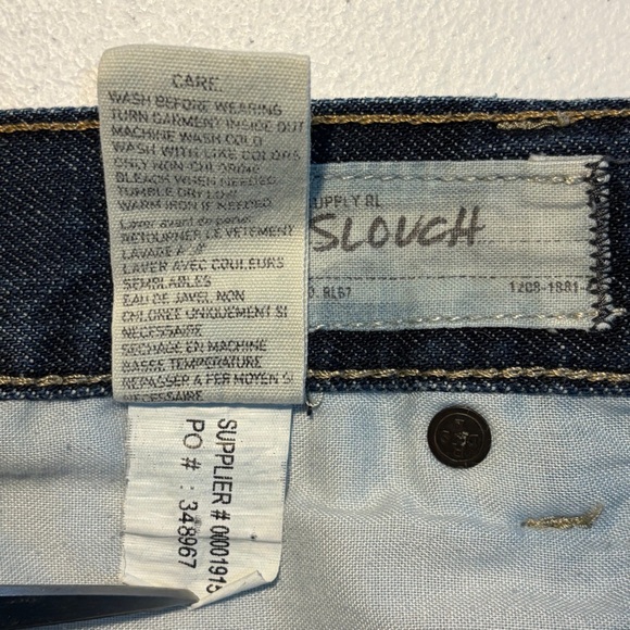 RL Denim & Supply 36x30 Slouch Dark Blue Jeans - Picture 4 of 8